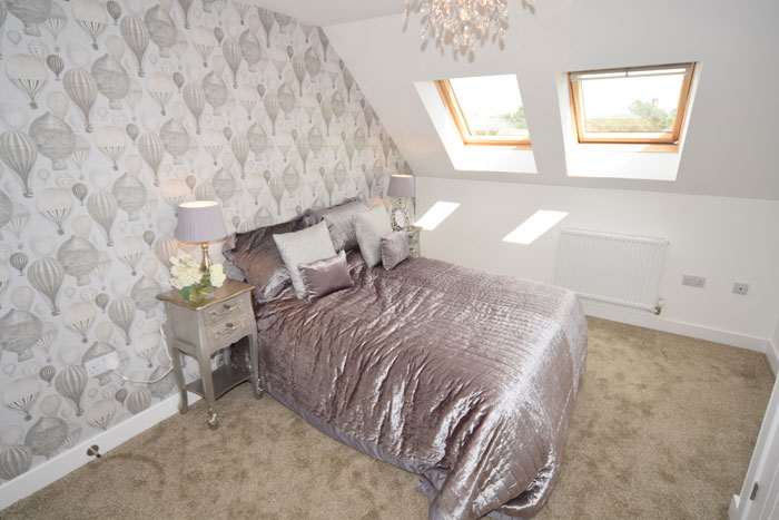 Bedroom with skylight